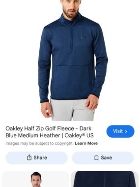 Oakley Dark Blue Half Zip Fleece Pullover